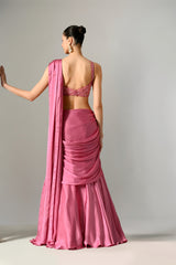 Lehenga Saree for Women in Mauve Color