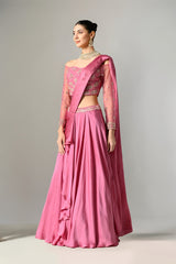 Saree Lehenga in Mauve Color