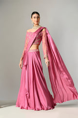 Saree Lehenga in Mauve Color
