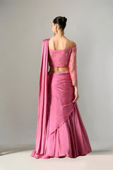 Saree Lehenga in Mauve Color