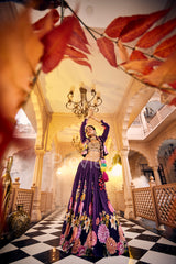 Purple Lehenga with Jacket