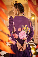 Purple Lehenga with Jacket