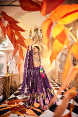 Purple Floral Lehenga Set