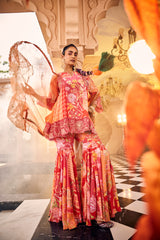 Red Hand-Embroidered Kurta Set