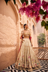 Ivory Tissue Lehenga Set