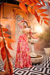 Red Anarkali with Dupatta