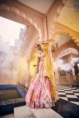 Mustard Shrug Lehenga Set
