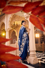 Peacock Blue Cape Skirt Set
