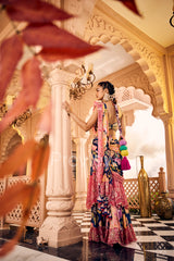 Blue Embroidered Saree Set