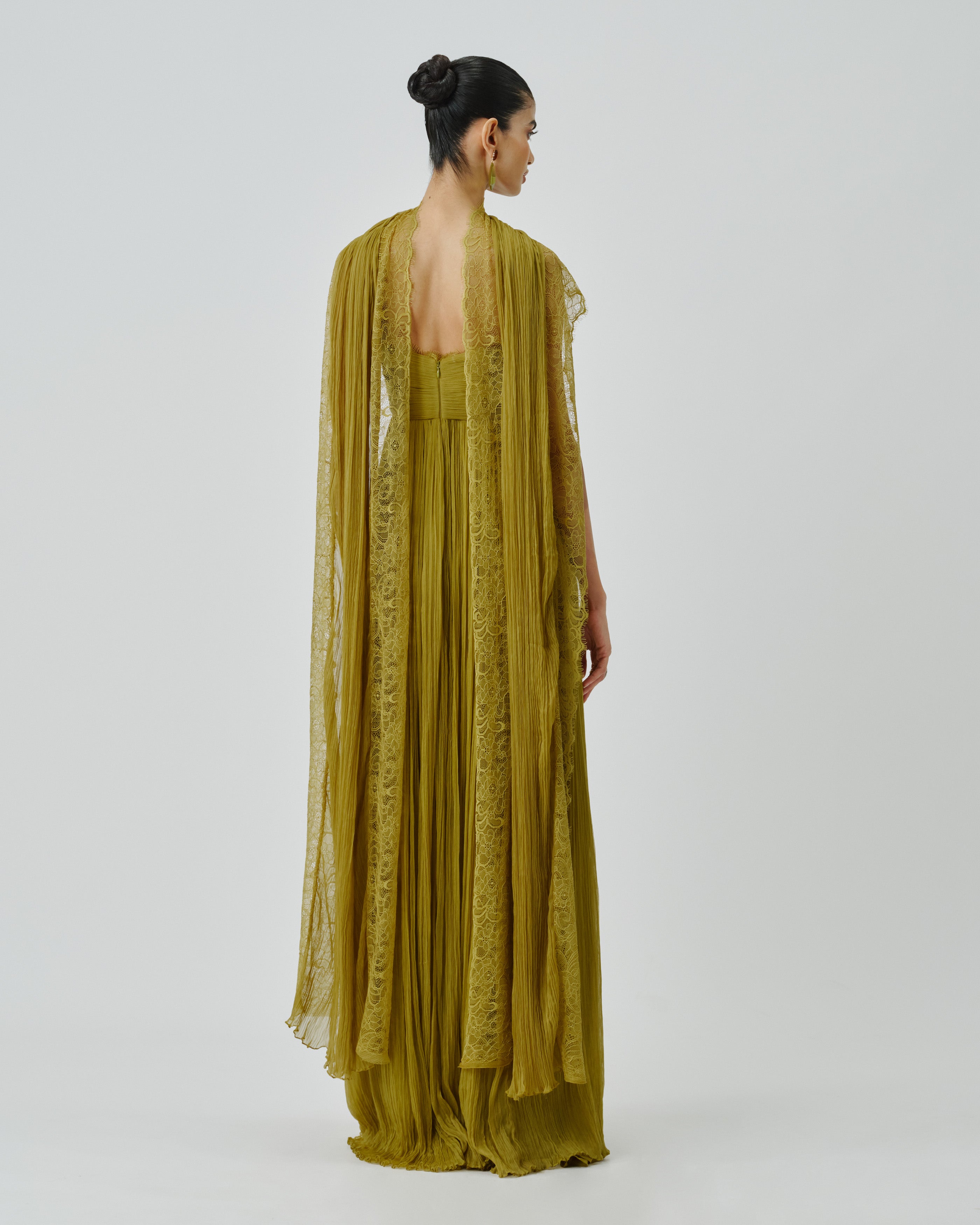 Chartreuse Ruched Dress