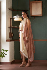 IVORY COWL DRESS SET