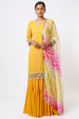 Mustard Layered Skirt Set