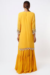 Mustard Layered Skirt Set