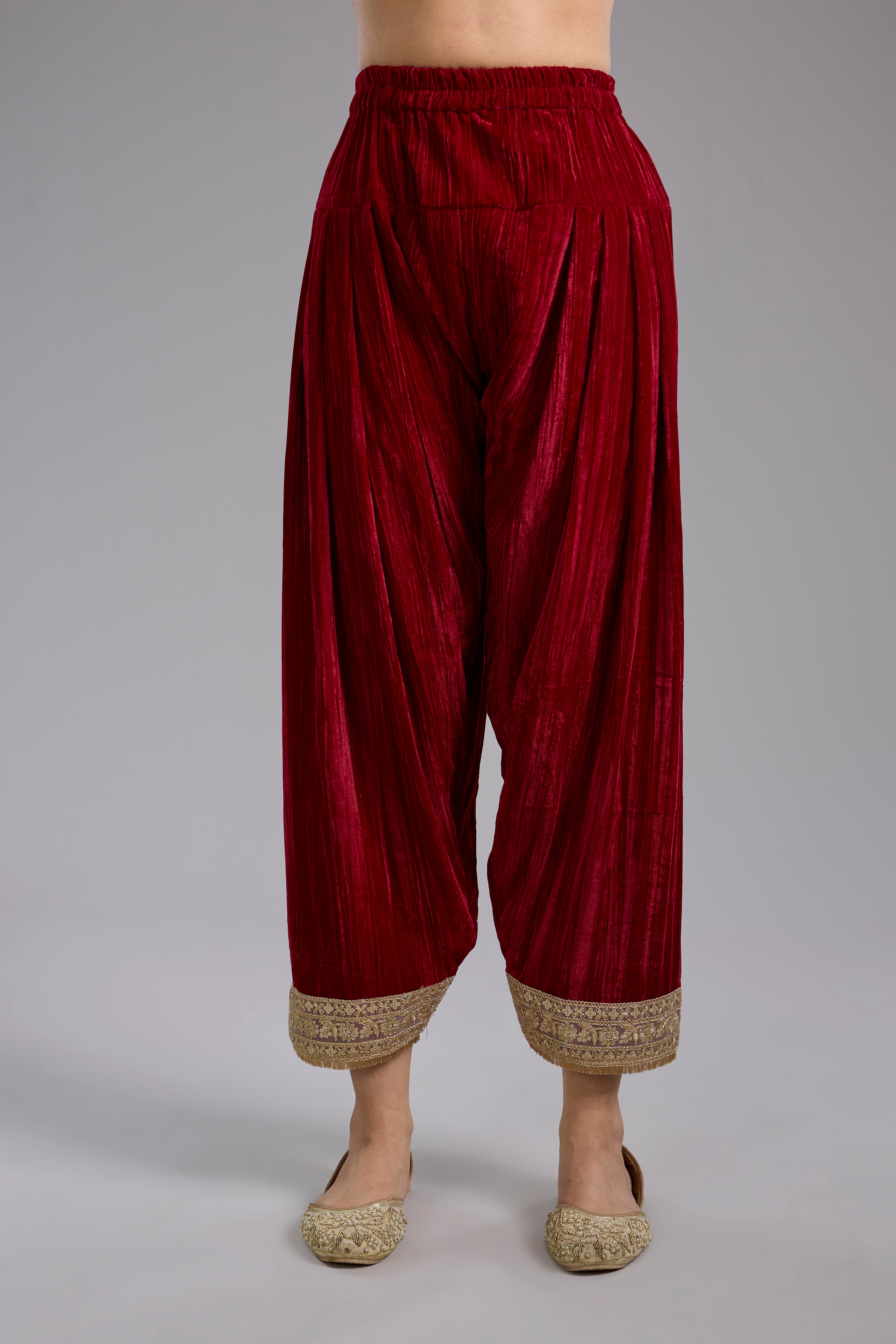 Green velvet Aari and hand embroidery kurta set