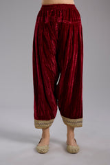 Black velvet Aari and hand embroidery kurta set