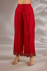 Straight kurta in silk base with hand embroidery.