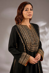 Short anarkali in silk base with dori hand embroidery.