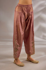 Anarkali in crush tissue base with dori hand embroidery.