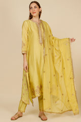 Lime Gota Embroidered Kurta Set