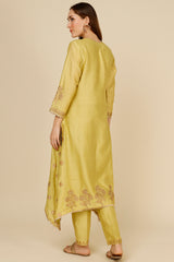 Lime Gota Embroidered Kurta Set