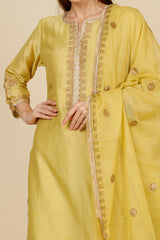 Lime Gota Embroidered Kurta Set