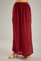 Maroon Crepe Sequins & Crystal Hand Embroidered Kaftan Set