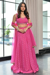 Meenakari Pink Lehenga Set