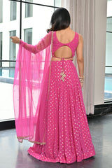 Meenakari Pink Lehenga Set