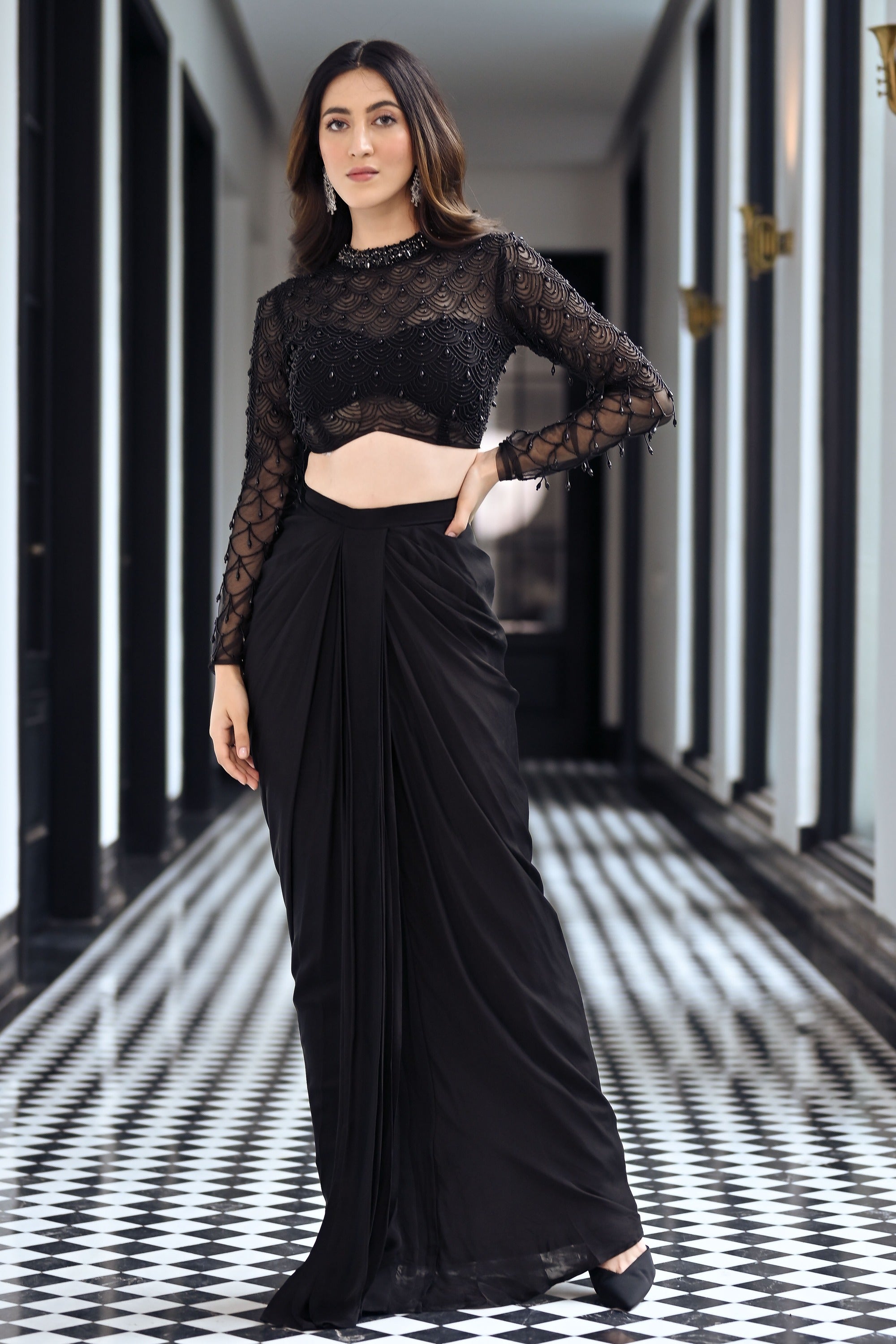 Crystal Couture Black Drape Set