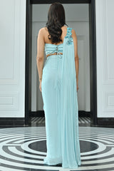 Crystal Couture Blue Predrapped Saree
