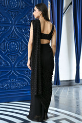 Jugnu Black Predraped Saree