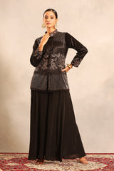 Black fully handcrafted jacket with pants