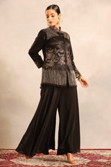 Black fully handcrafted jacket with pants