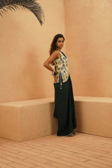 ZAYNAB EMBELLISHED WAISTCOAST WITH EMRALD DRAPE SAREE