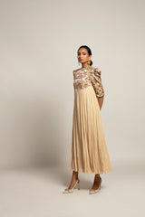 Hallowed Beige gathered dress