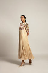 Hallowed Beige gathered dress