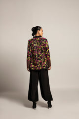 Tantalizing Black bralet & tentom jacket with Jet black harem pants