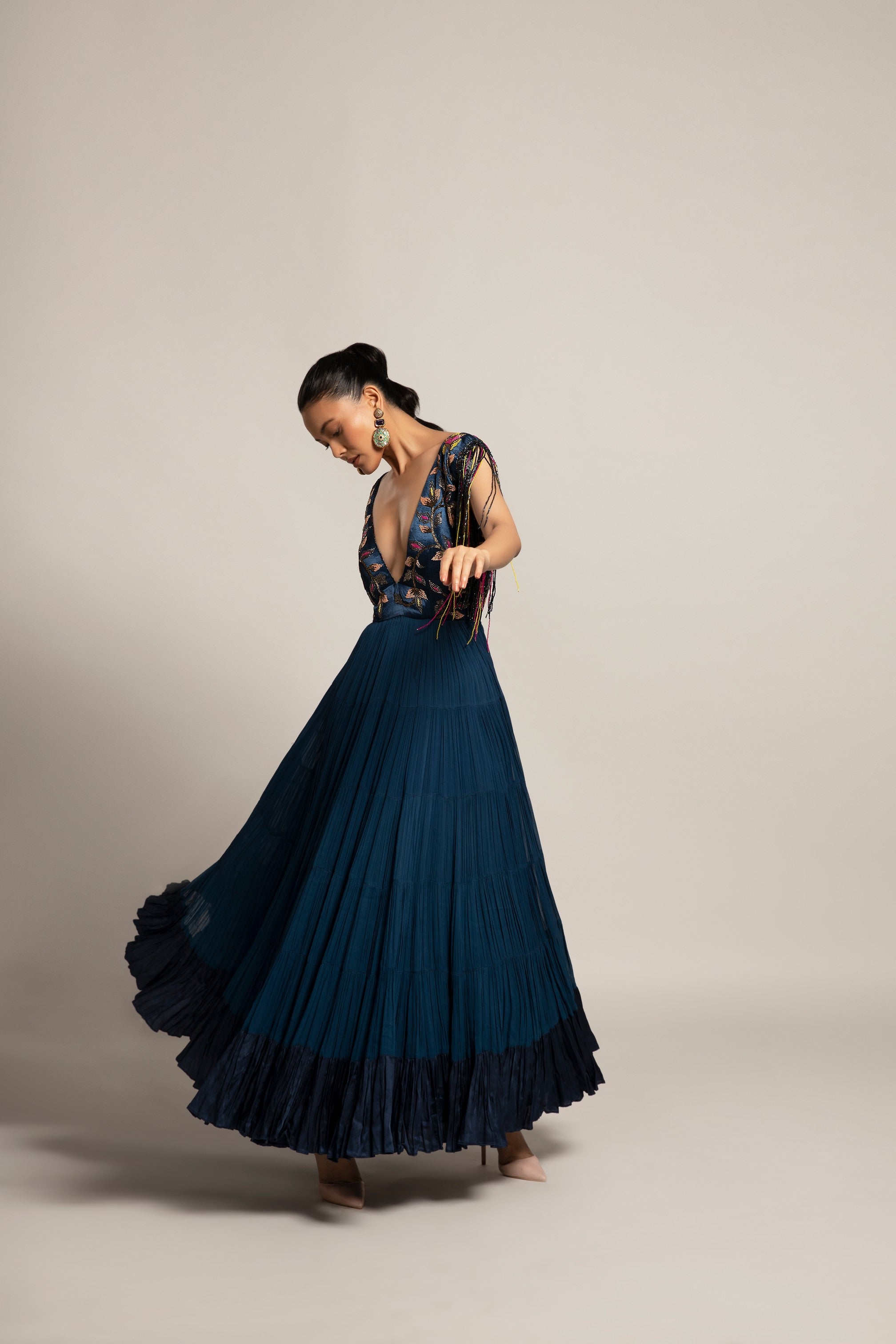 Exaited Blue Tiered dress
