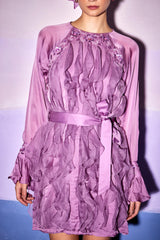 FRONT RUFFLE DRESS