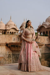 Jannah - Pink Lehenga Set with Blouse & Dupatta