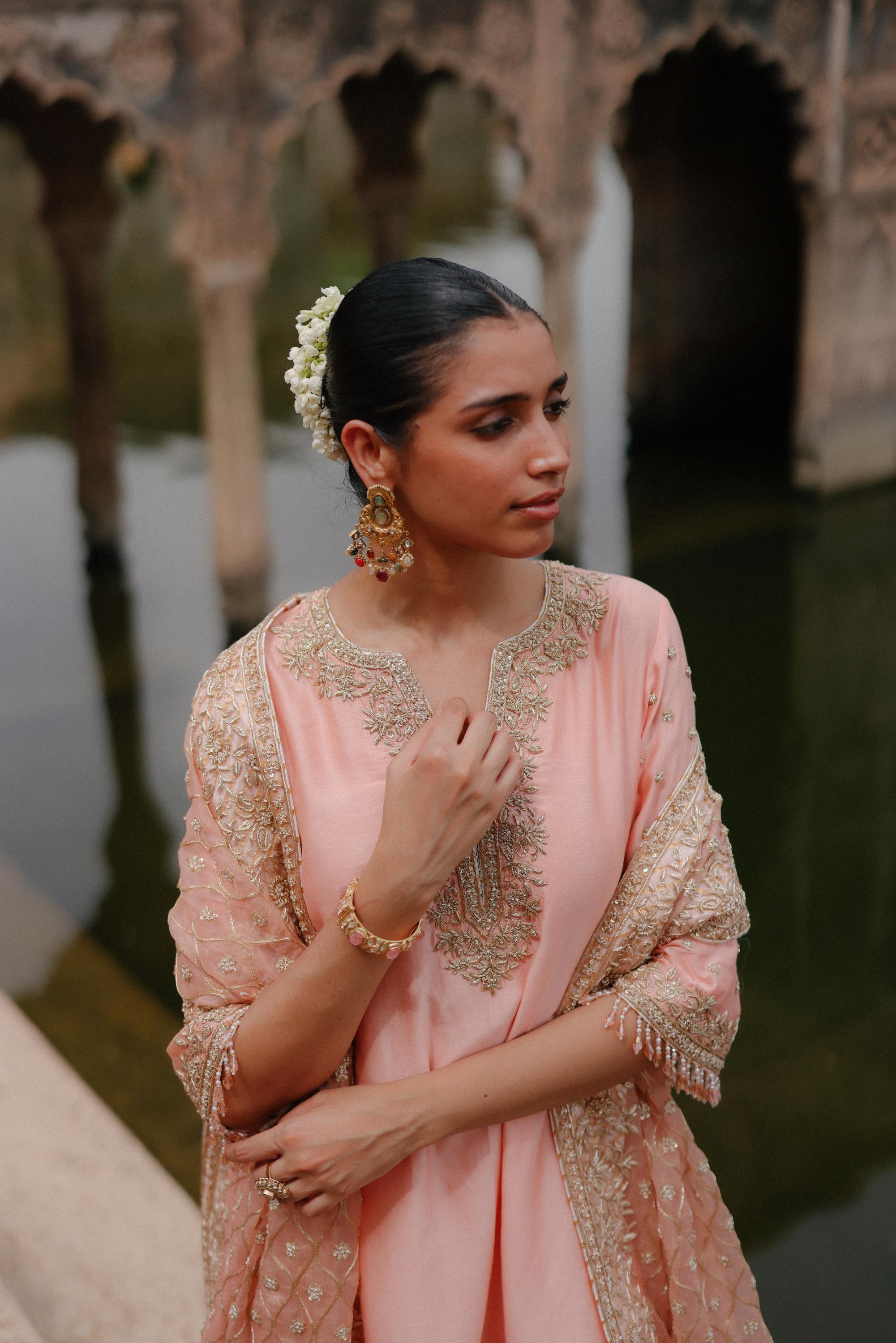 Maham - Pink Anarkali Set with Salwar & Dupatta