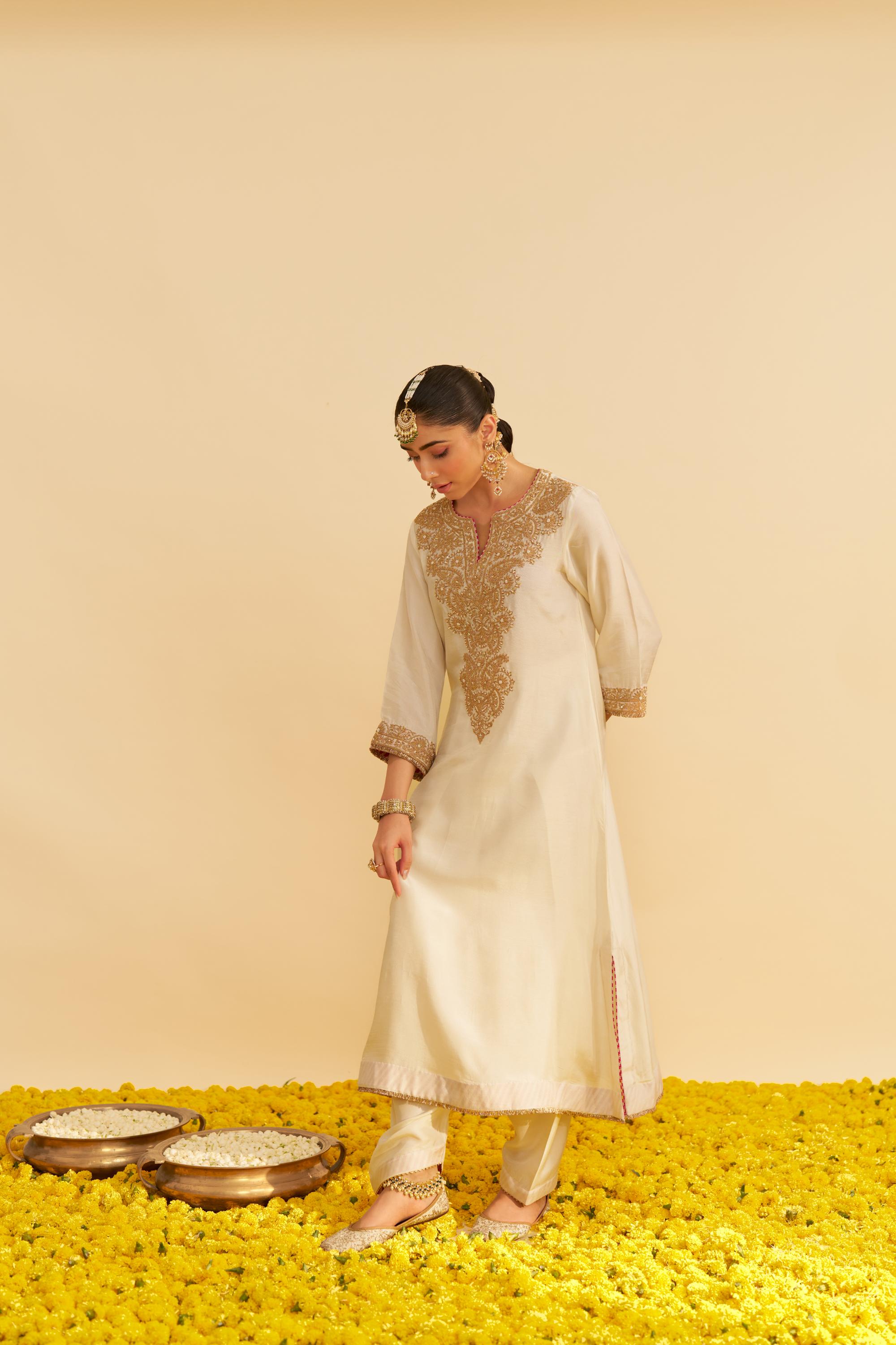 HIBA - LONG KAFTAN WITH SALWAR AND DUPATTA