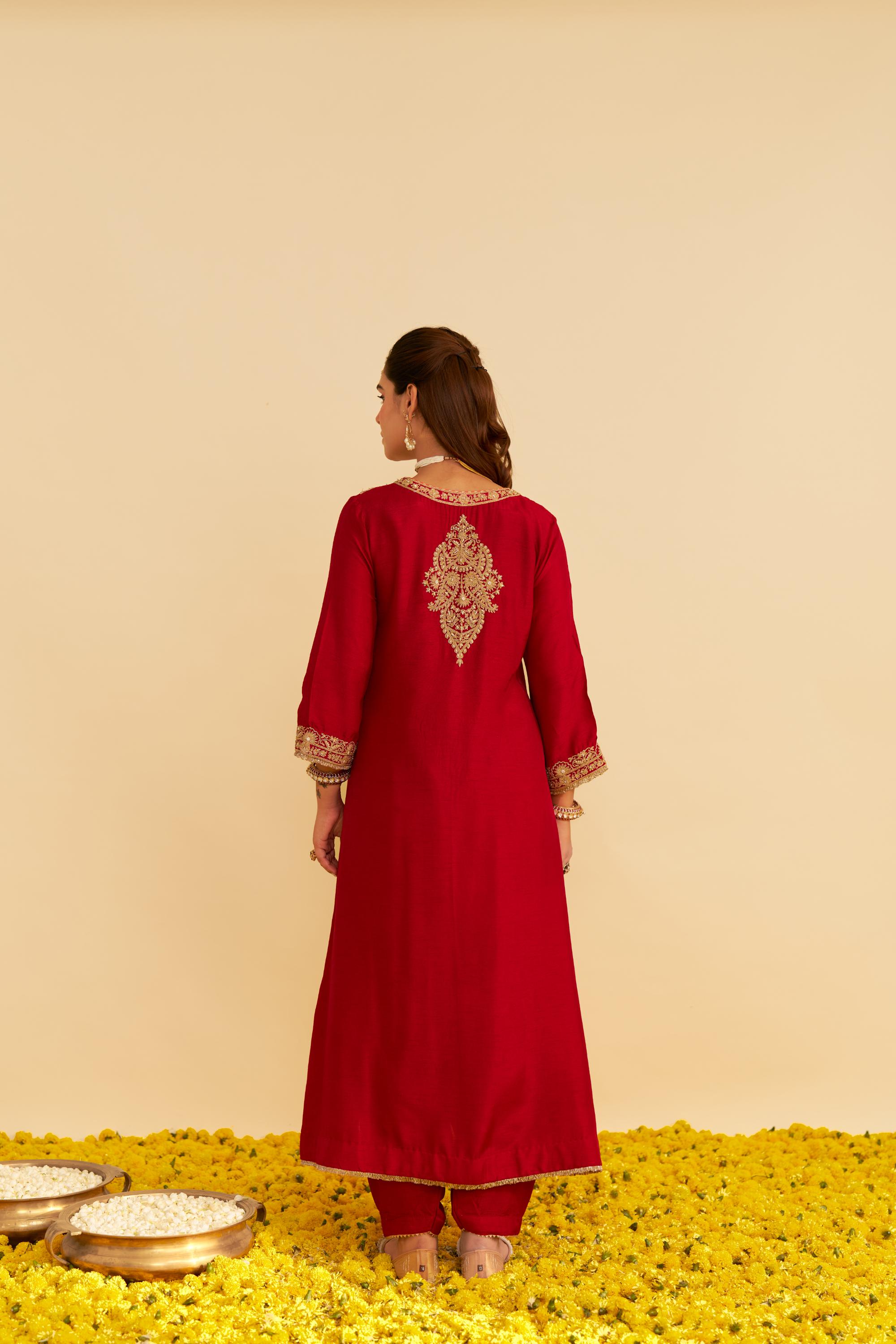 HIBA - LONG KAFTAN WITH SALWAR AND DUPATTA