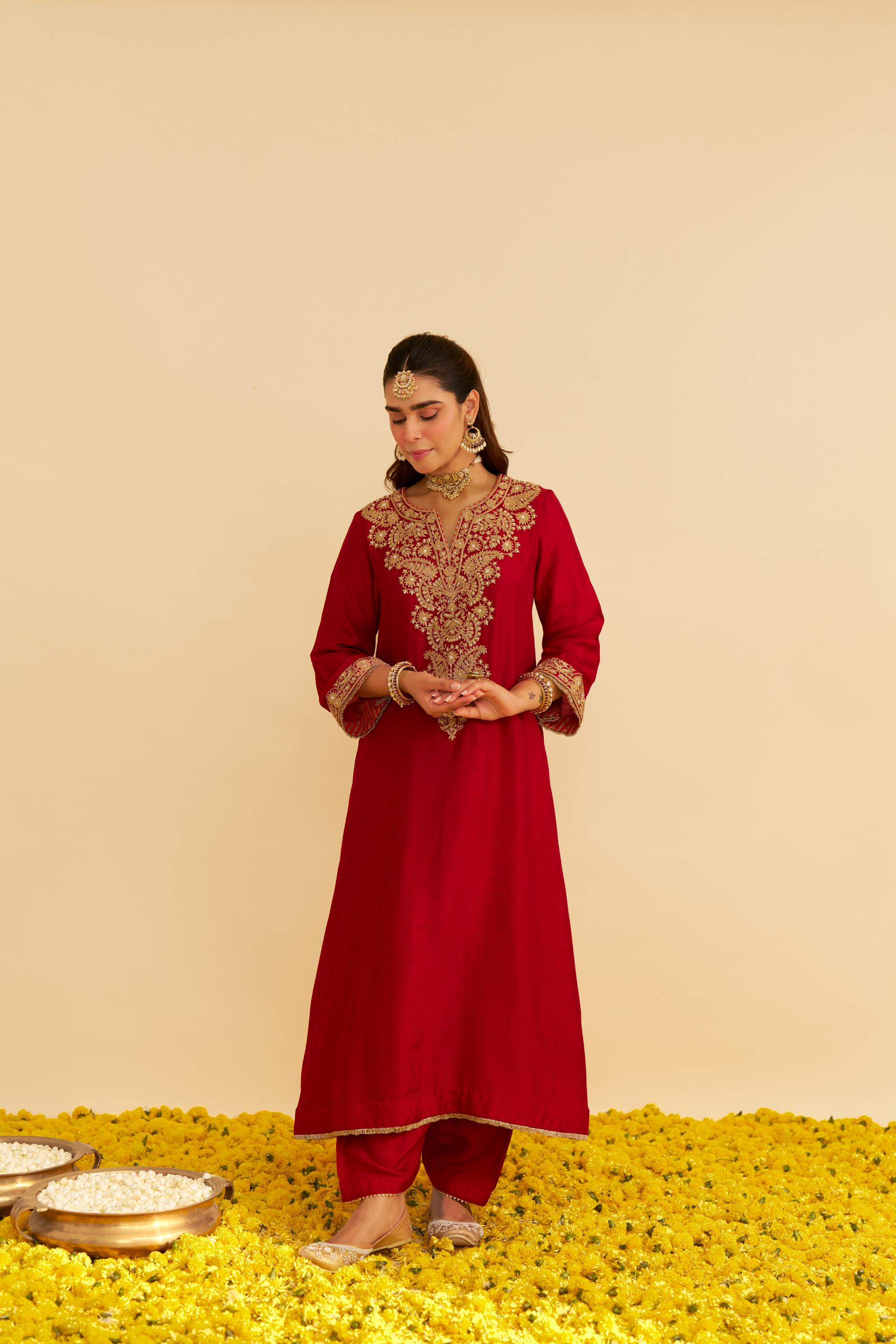 HIBA - LONG KAFTAN WITH SALWAR AND DUPATTA
