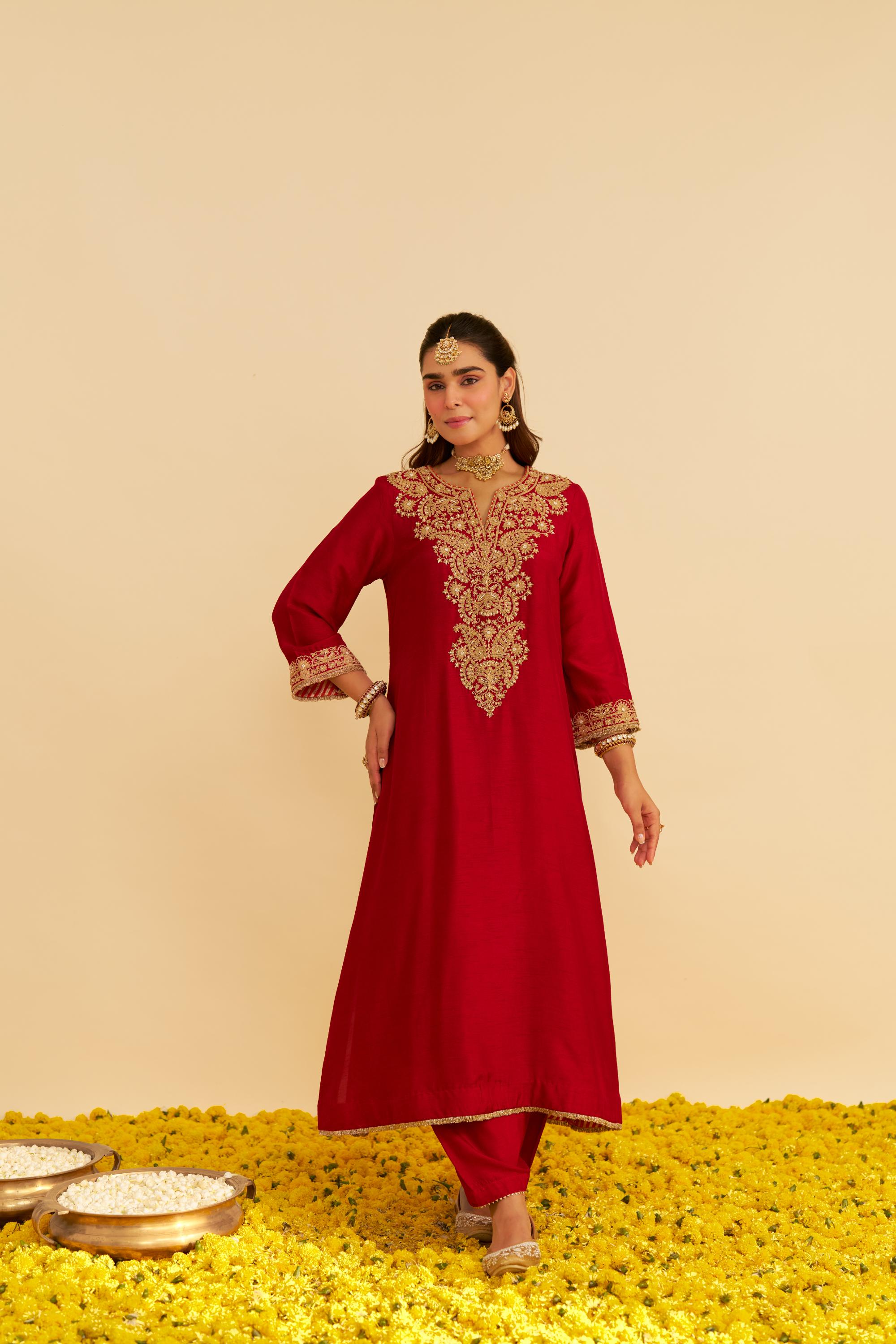 HIBA - LONG KAFTAN WITH SALWAR AND DUPATTA