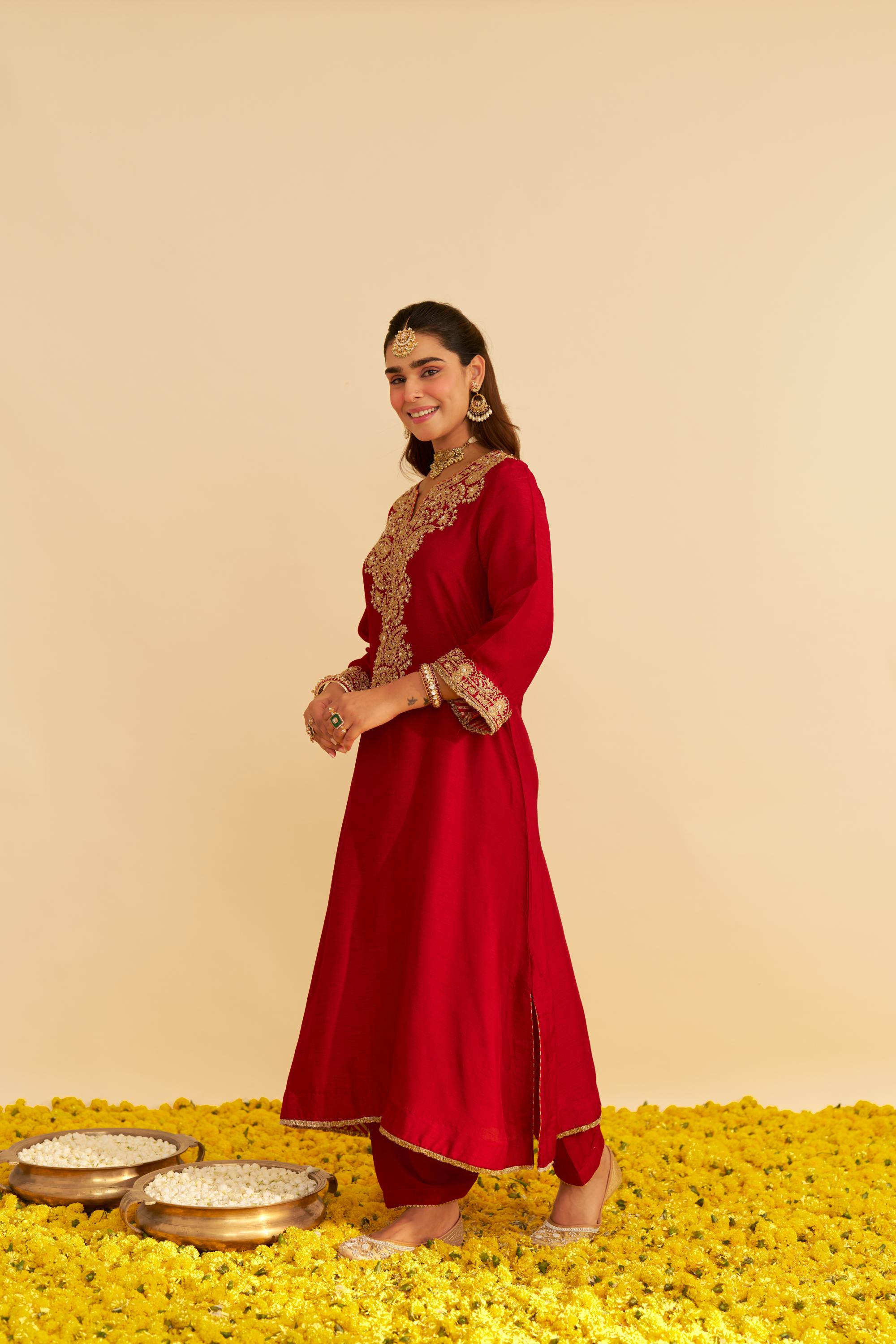 HIBA - LONG KAFTAN WITH SALWAR AND DUPATTA