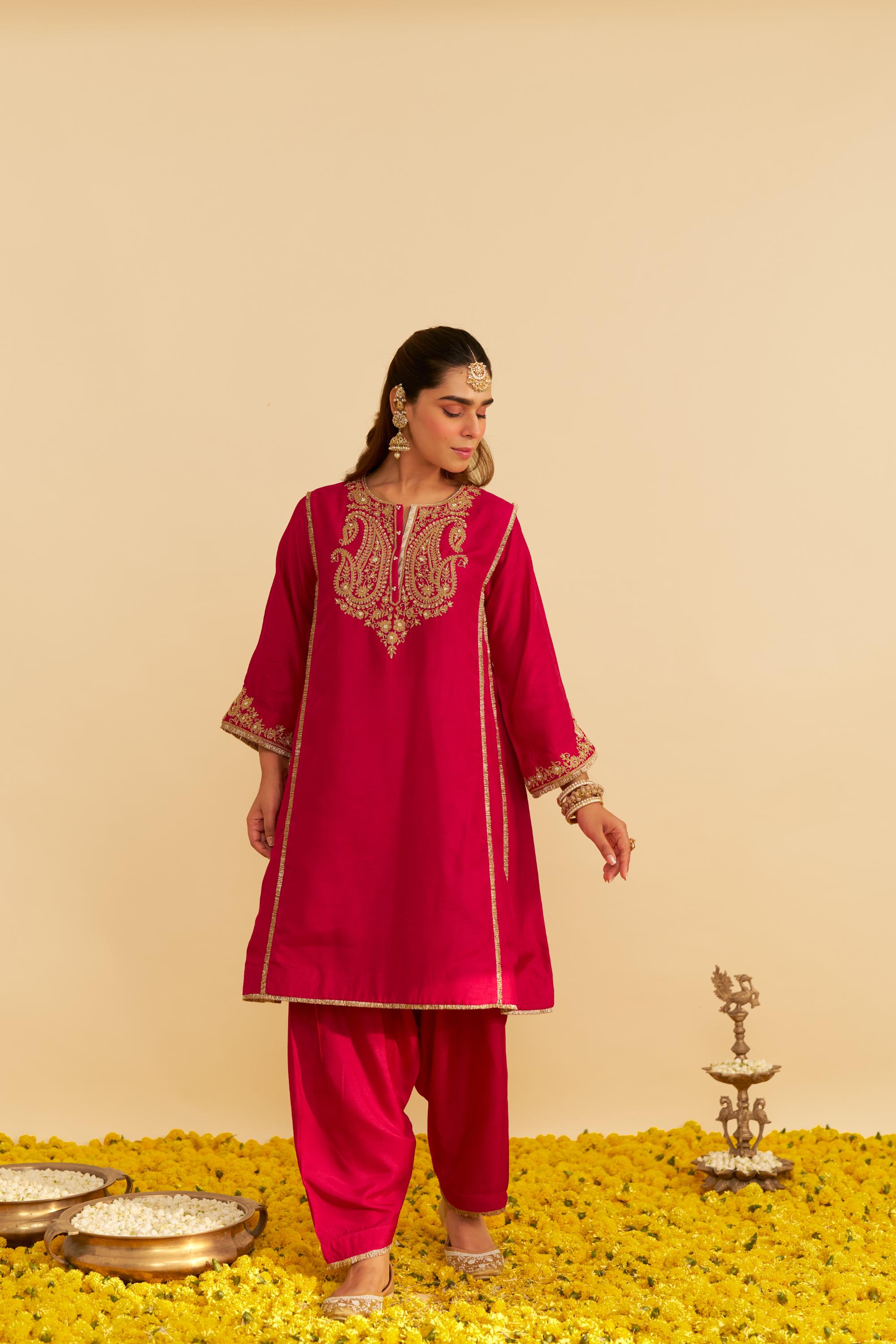 HIBA - LONG KAFTAN WITH SALWAR AND DUPATTA