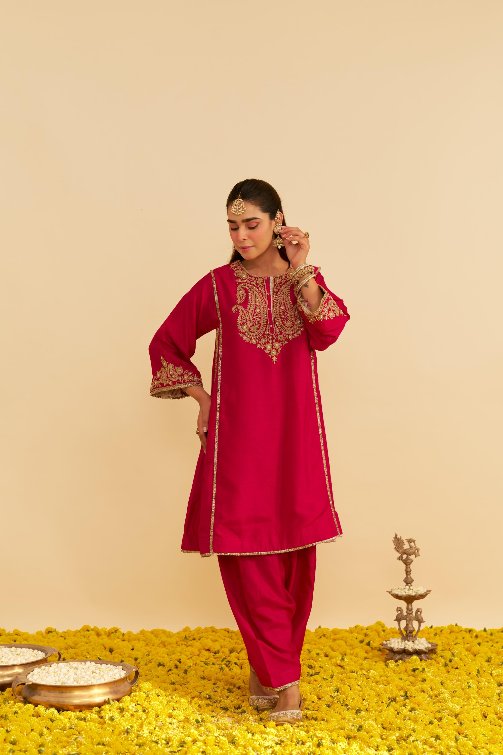 HIBA - LONG KAFTAN WITH SALWAR AND DUPATTA