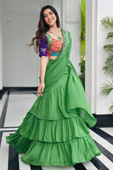 Tales Of Organza Sage Green Saree
