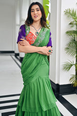 Tales Of Organza Sage Green Saree